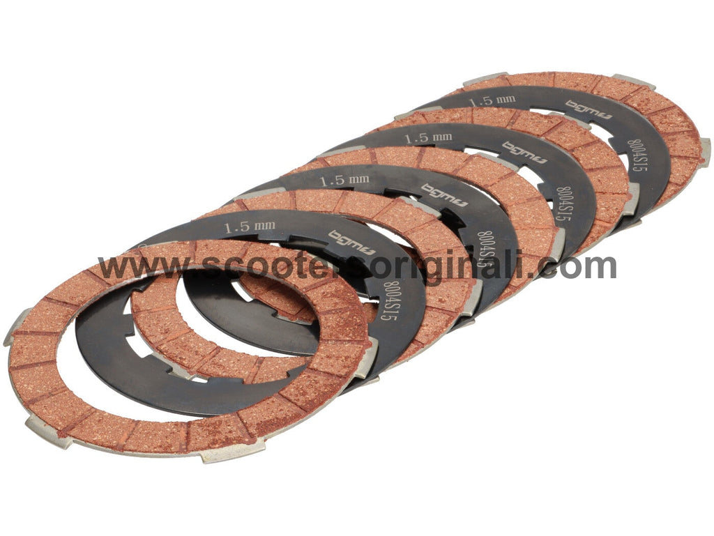 Lambretta - Clutch Plate Set 5 friction plates - Steels - BGM