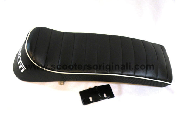 Lambretta: Seat, Complete - Ancillotti Slopeback - White Logo