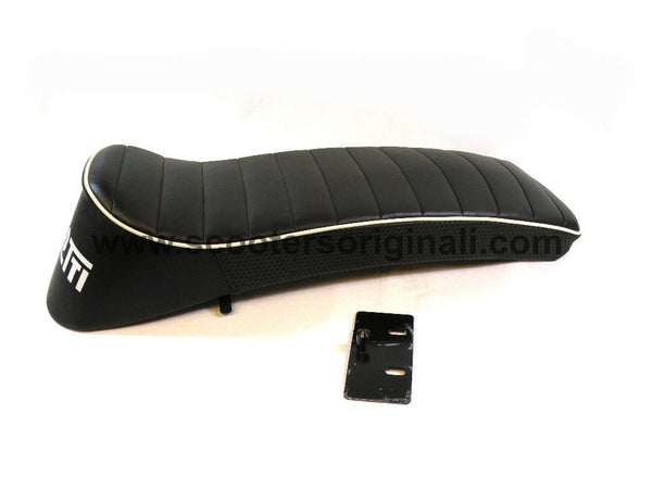 Lambretta: Seat, Complete - Ancillotti Slopeback - White Logo