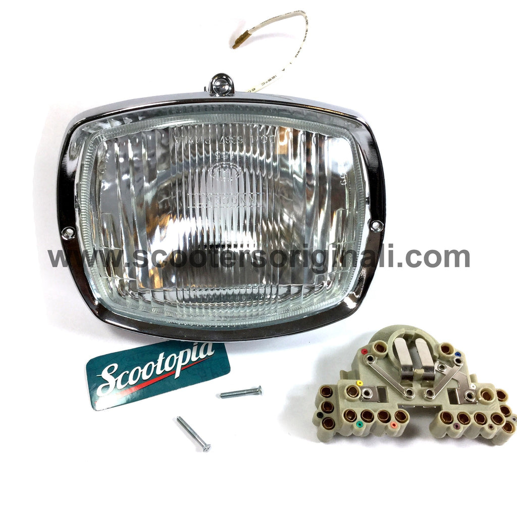Lambreta Complete Headlight Unit - DL / GP - Glass Lens - Scootopia