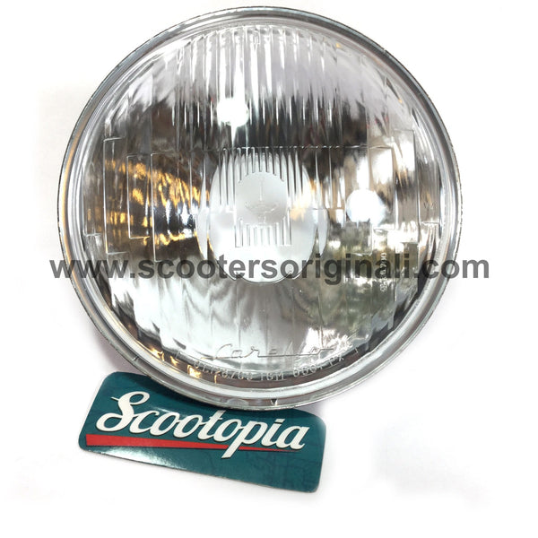 Lambretta Headlight - Glass & Reflector - Li Series 1 / Series 2 / Series 3 - Carello - Scootopia