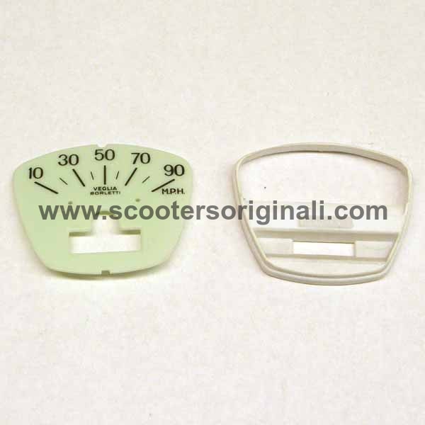 Lambretta: Speedometer Faceplate Set - SX200 - 90mph