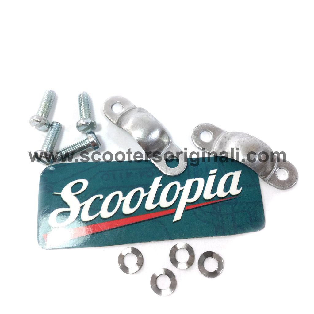 Lambretta Control Rod Horseshoe Clamp Set - Early S3 w/ Zinc screws - Scootopia