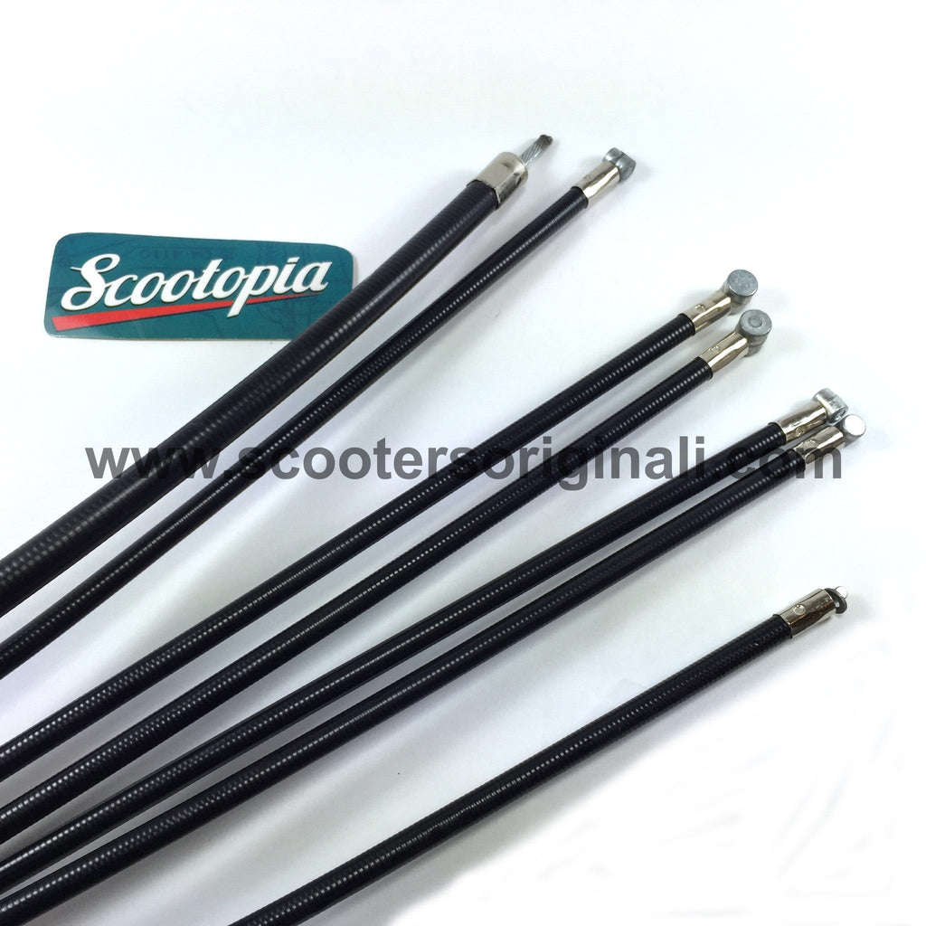 Lambretta Cable Set - GP / DL - Black - Friction Free - Version 2 - Scootopia