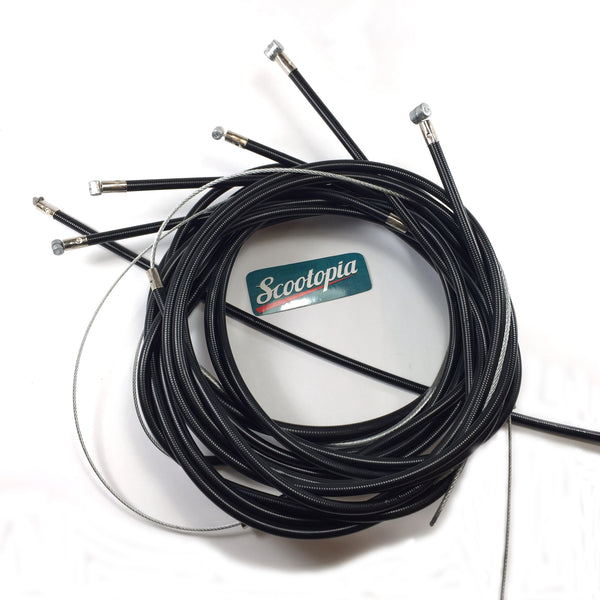 Lambretta Cable Set - GP / DL - Black - Friction Free - Version 2 - Scootopia