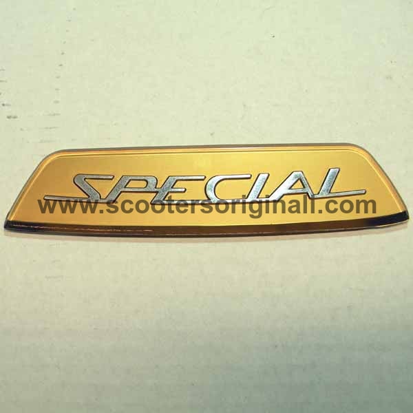 Lambretta: Rear Frame Badge - Special, Golden Backing - Series 3