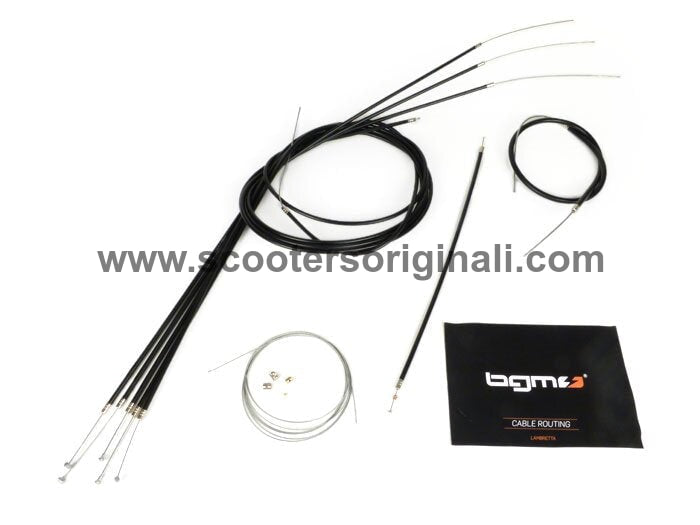 Lambretta Cable Set - GP / DL - Black - Friction Free - BGM