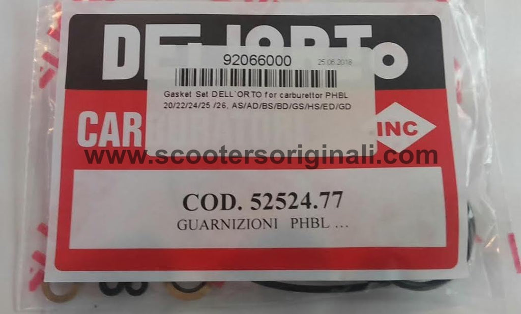 Lambretta Vespa Carburettor Gasket Set PHBL 20-26mm - DELLORTO