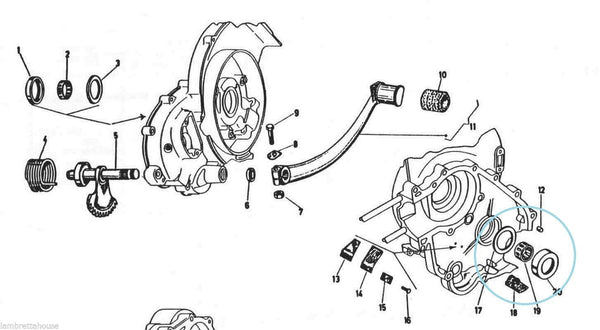 Vespa Bearing - Spring Gear on Flywheel Side - GS160 / SS180 - Scootopia