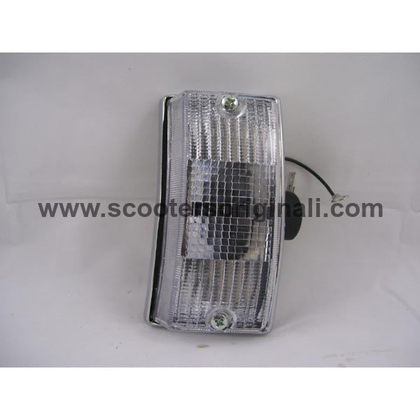 Vespa: Turn Signal Unit - Chrome - Front Right - PE/PX/Stella