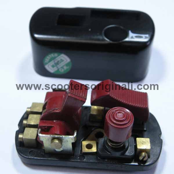 Vespa: Handlebar Switch , DC, No Side Kill, 3 Pos. Toggle- Black