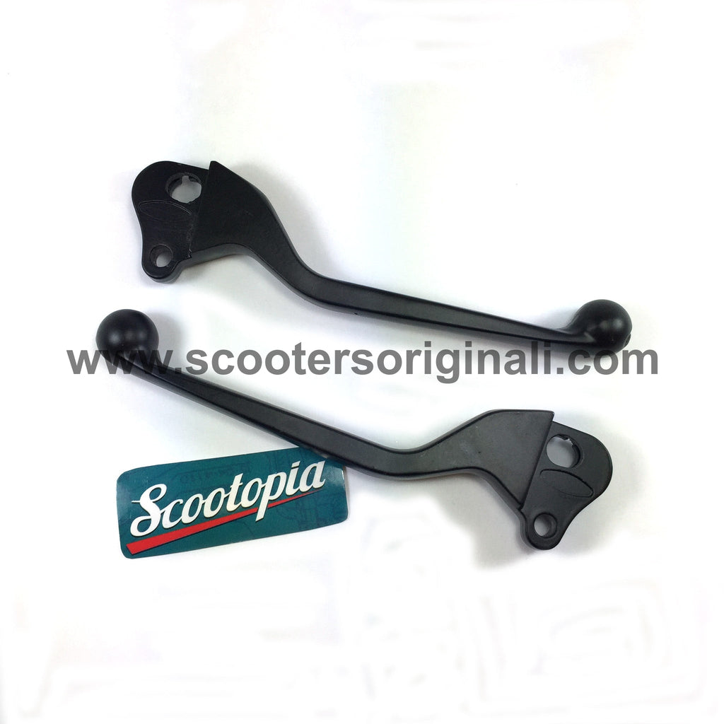 Vespa Lever - Pair of Brake / Clutch - PE / PX - Dog Leg - Black -Scootopia