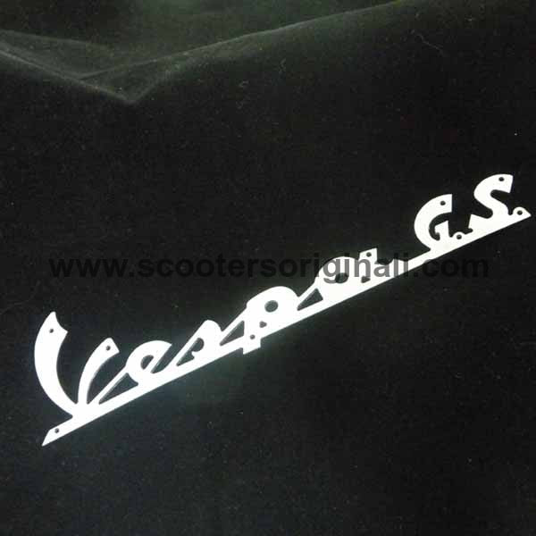 Vespa: Badge - Legshield - "Vespa GS" - Chrome