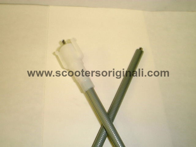 Vespa: Speedometer Cable, Complete - Late ET3 Clip Type