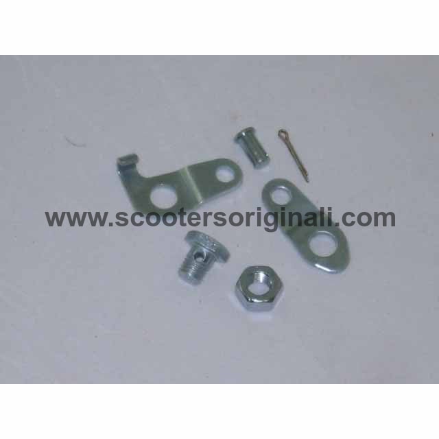 Vespa: Front Brake Cable Clamp Assembly - Complete