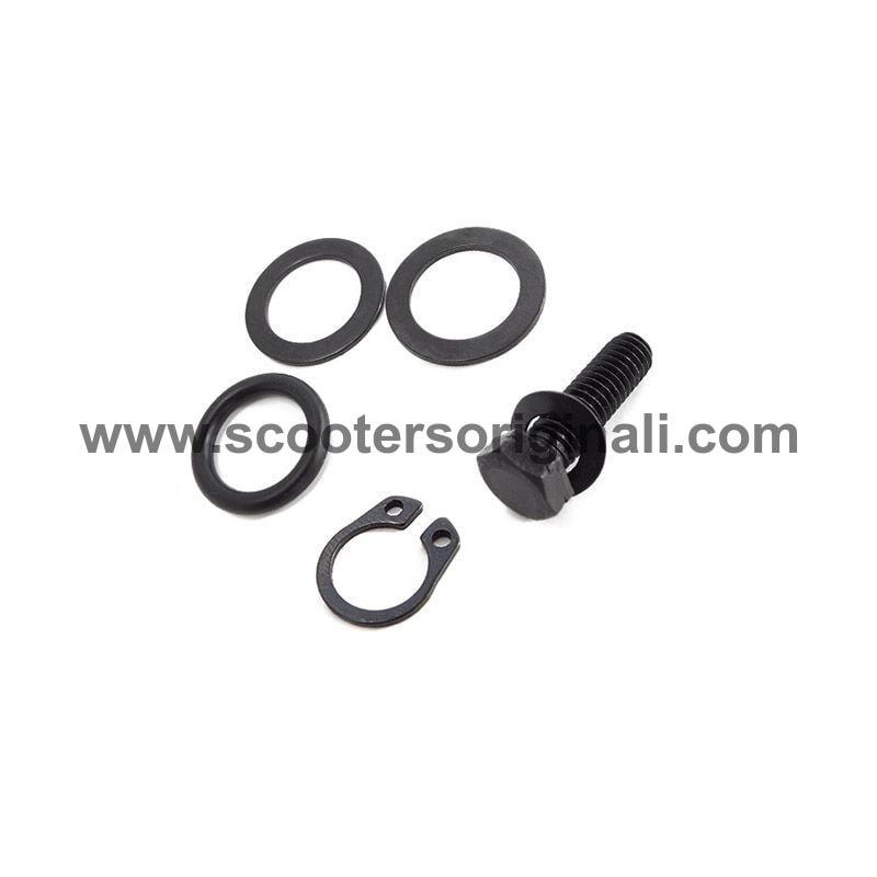 Lambretta Gear Selector Shaft -Shim O-ring Bolt & Circlip Set - Scootopia 2 shims, bolt, O ring and 10mm circlip