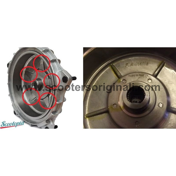 Vespa Rear Brake Hub - Sports Strengthened PX Disc - EFL - T5 Scootopia