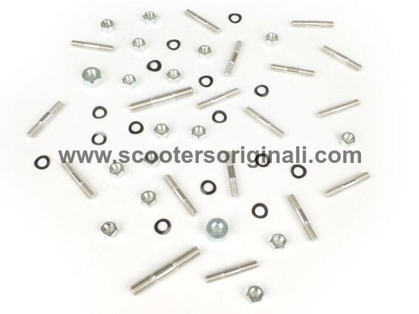 Lambretta Stainless Steel Engine Side Chain Case Dome Nut Kit - M6 & M8 Nyloc Nuts