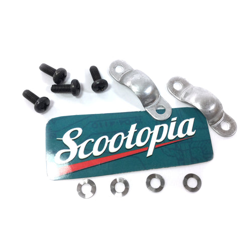 Lambretta Control Rod Horseshoe Clamp Set - late Series 3 w/ Black screws - Scootopia