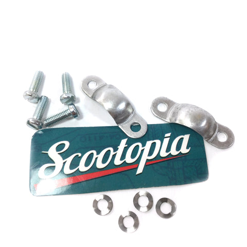 Lambretta Control Rod Horseshoe Clamp Set - Early S3 w/ Zinc screws - Scootopia