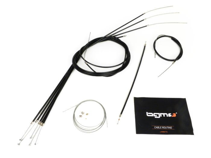 Lambretta Cable Set - GP / DL - Black - Friction Free - BGM