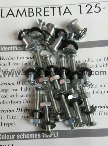 Lambretta Hardware Kit - Floor Rails - Series 1 / Series 2 - 125cc Models