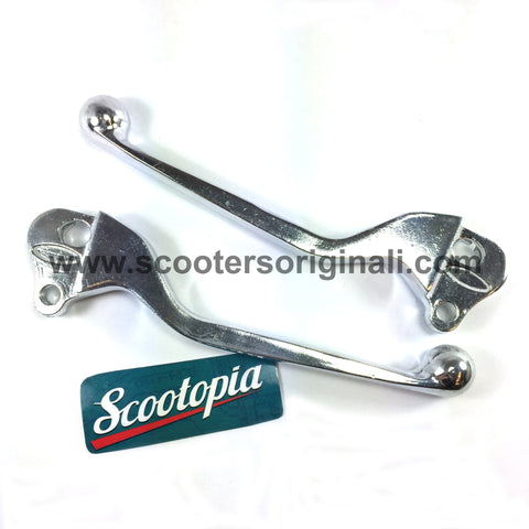 Polished Alloy Clutch & Brake Lever Set – Fits Vespa Standard Sprint Models