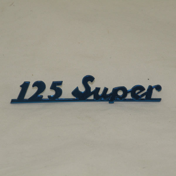 Vespa: Badge - Rear - "125 Super" - Blue